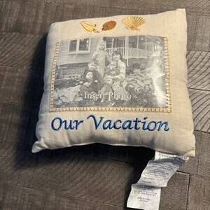 Pillow with Photo Insert “Our Vacation” 9x9 Square